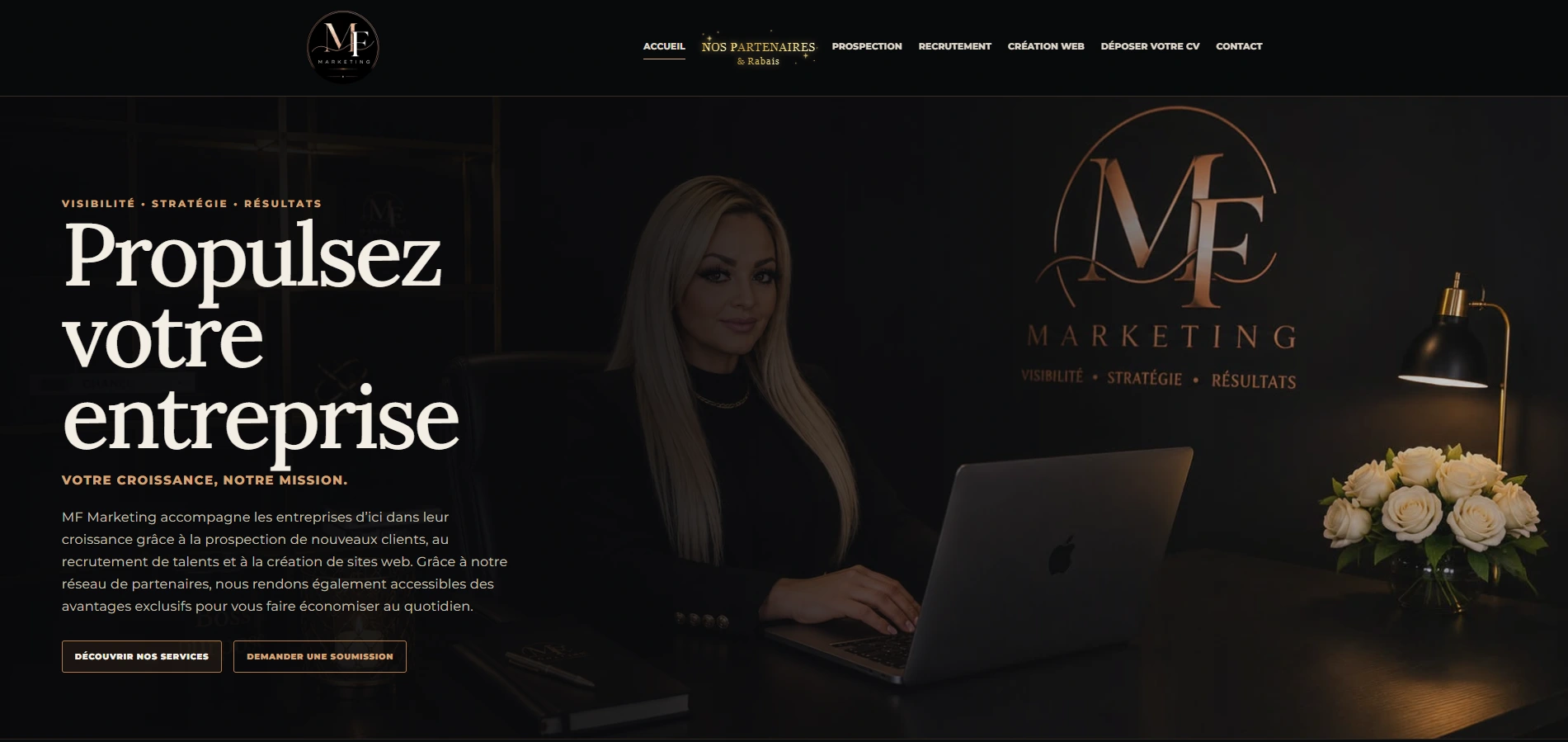 Website created for MF Marketing